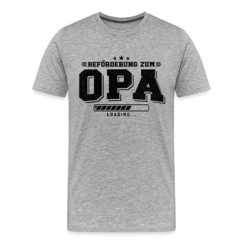 Beförderung zum Opa loading - Männer Premium Bio T-Shirt - Grau meliert - Vorne - Damien (186cm)