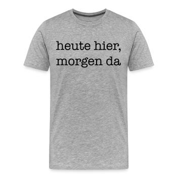 reisen - Männer Premium Bio T-Shirt - Grau meliert - Vorne - Damien (186cm)