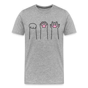 Stone Paper Scissors Cat Paw Game Cat Paws - Men's Premium Organic T-Shirt - heather grey - Front - Damien (186cm)