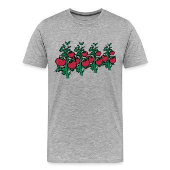 tomates légume - T-shirt bio Premium Homme - gris chiné - Devant - Damien (186cm)