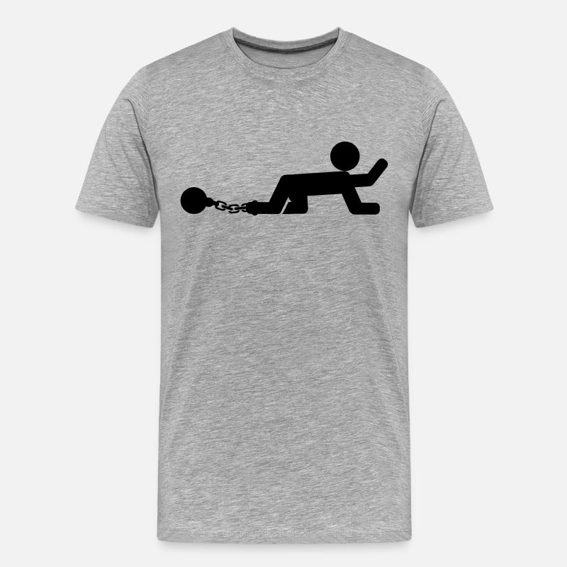 Chained Man - Männer Premium Bio T-Shirt - Grau meliert
