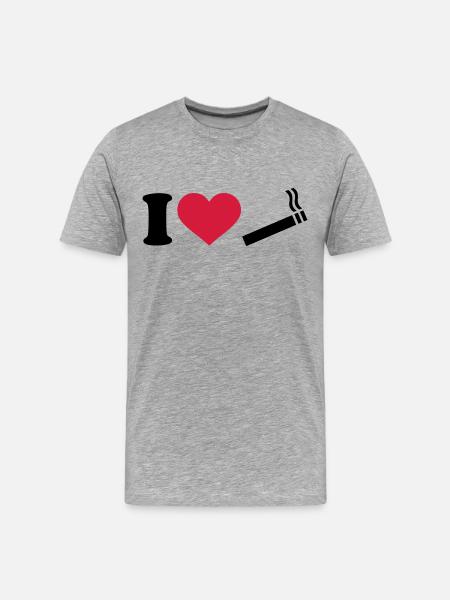 Zigarette - Männer Premium Bio T-Shirt - Grau meliert