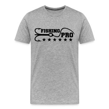 Fishing Pro - T-shirt bio Premium Homme - gris chiné - Devant - Damien (186cm)