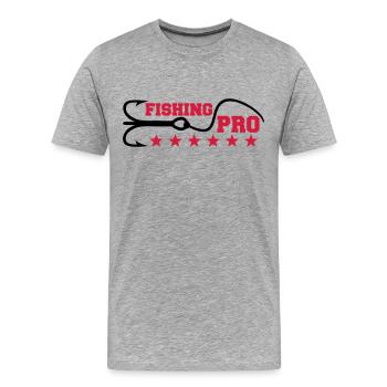 Fishing Pro - T-shirt bio Premium Homme - gris chiné - Devant - Damien (186cm)