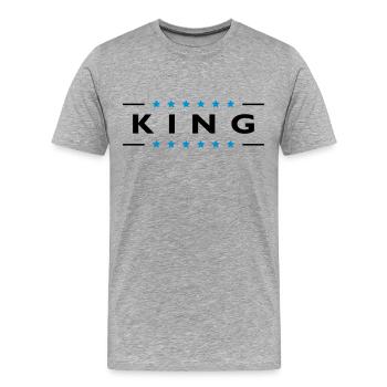 King - Men's Premium Organic T-Shirt - heather grey - Front - Damien (186cm)