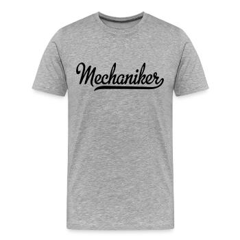 Mechaniker - Männer Premium Bio T-Shirt - Grau meliert - Vorne - Damien (186cm)