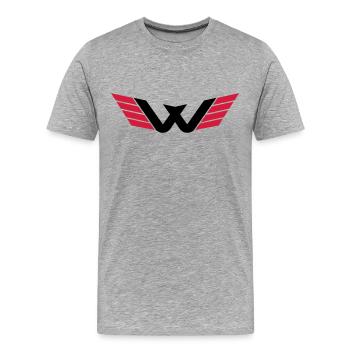 W Logo - Men's Premium Organic T-Shirt - heather grey - Front - Damien (186cm)