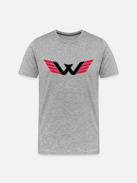 W Logo - Männer Premium Bio T-Shirt - Grau meliert