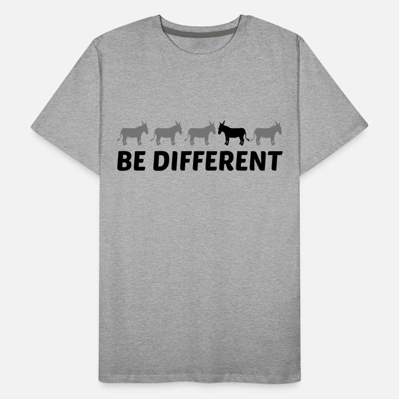 text anders be different esel pferd pony klein pac Männer Premium Bio T-Shirt