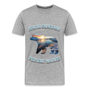Gardien de l’Arctique - T-shirt bio Premium Homme - gris chiné - Devant - Damien (186cm)