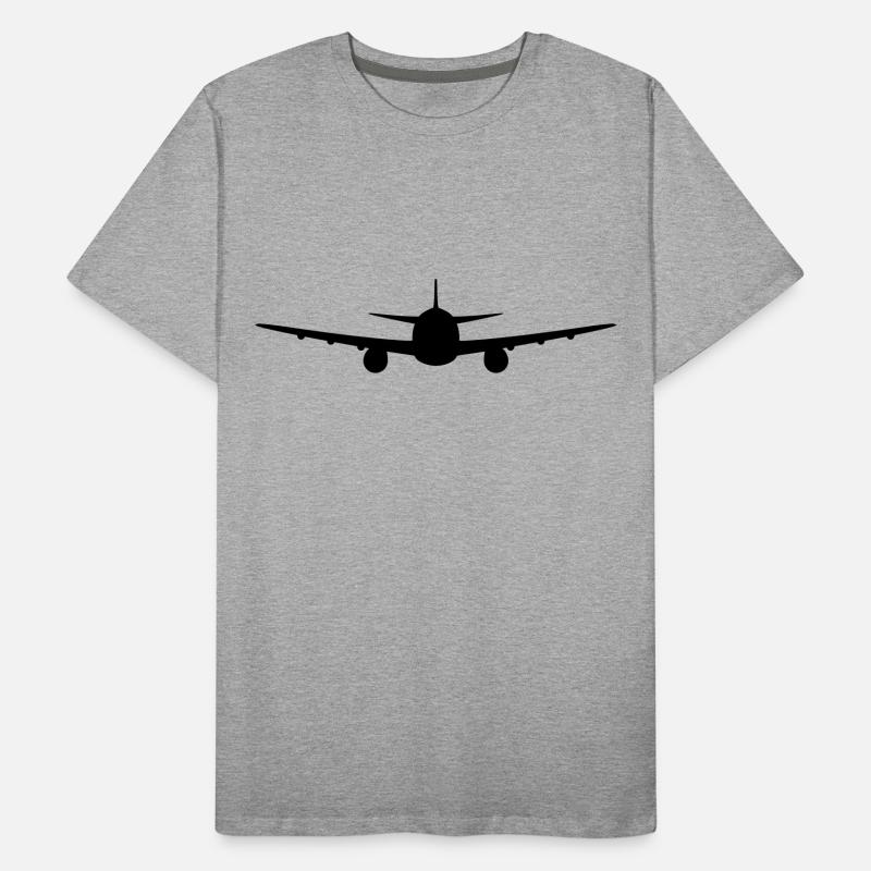 front front plane fly pilot machine jumbo jet silh Men's Premium Organic T-Shirt
