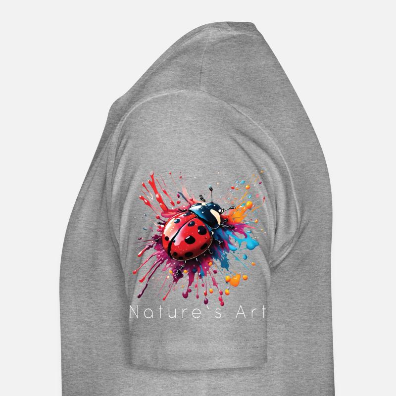 Conception de coccinelle colorée, art de la nature, texte blanc T-shirt bio Premium Homme