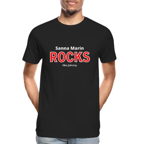Sanna Marin Rocks like Johnny - Miesten premium luomu-t-paita
