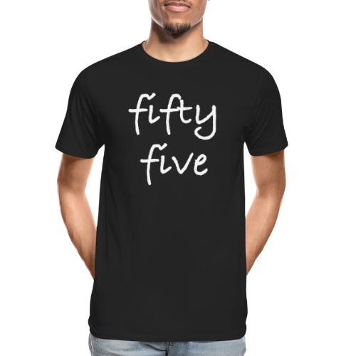 Fiftyfive -teksti valkoisena kahdessa rivissä - Miesten premium luomu-t-paita