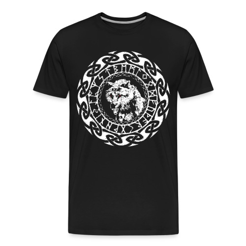 Fenrir Geri Freki Wolf Wikinger Tribal Runen - Männer Premium Bio T-Shirt