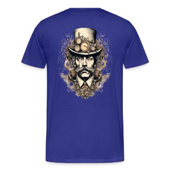 Steampunk Gentleman avec des montres - T-shirt bio Premium Homme - bleu roi - Dos - Damien (186cm)