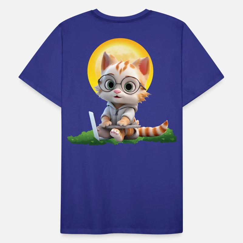 Smart Cat Sun Coder : Impression d’art pour ordinateur portable chaton T-shirt bio Premium Homme
