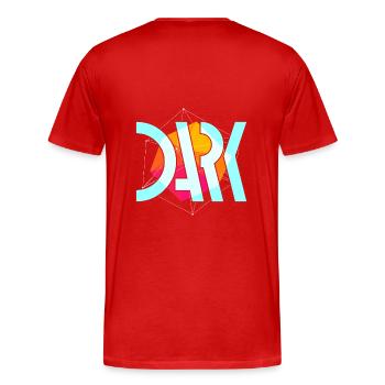 Dark Streetwear printed on the back - Men's Premium Organic T-Shirt - red - Back - Damien (186cm)