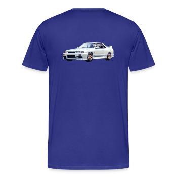 Beau blanc R32 - T-shirt bio Premium Homme - bleu roi - Dos - Damien (186cm)