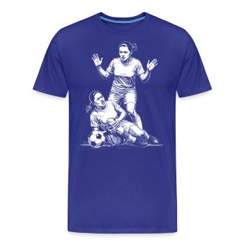 Foul beim Frauenfußball! Shirt mit starker Haltung - Männer Premium Bio T-Shirt - Königsblau - Vorne - Damien (186cm)