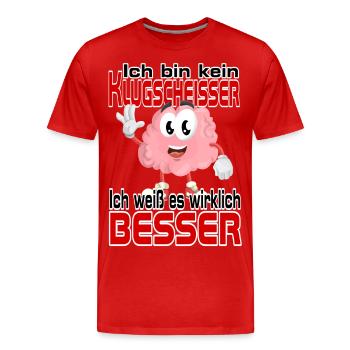 Ich weiß es wirklich besser - Männer Premium Bio T-Shirt - Rot - Vorne - Damien (186cm)
