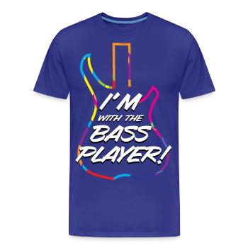JE SUIS AVEC LE LOGO BASS - LOGO TEXTE BLANC ET COULEUR - T-shirt bio Premium Homme - bleu roi - Devant - Damien (186cm)