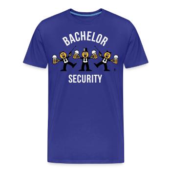 Bachelor Security (JGA / Karikatur / Tanz / 3C W) - Männer Premium Bio T-Shirt - Königsblau - Vorne - Damien (186cm)