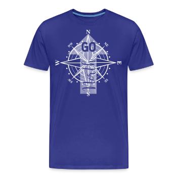 Aller au nord blanc - T-shirt bio Premium Homme - bleu roi - Devant - Damien (186cm)