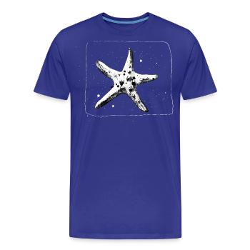 Hand Drawn Starfish - Seaside Getaway - Men's Premium Organic T-Shirt - royal blue - Front - Damien (186cm)