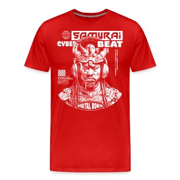 Samurai Tech: Music T-Shirt for Sci-Fi Fans - Men's Premium Organic T-Shirt - red - Front - Damien (186cm)
