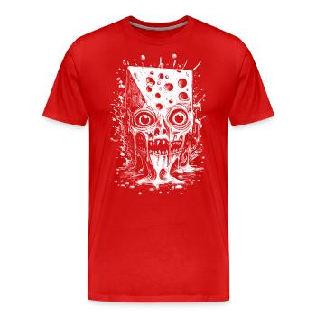 Schweizer Käse-Schreck Shirt: Raclette-Trip - Männer Premium Bio T-Shirt - Rot - Vorne - Damien (186cm)