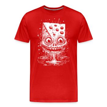Bizarre Cheese Monster T-Shirt for Raclette Fans - Men's Premium Organic T-Shirt - red - Front - Damien (186cm)