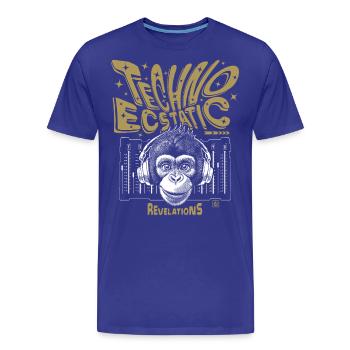 Stylisches Schimpansen-T-Shirt im Techno-Look - Männer Premium Bio T-Shirt - Königsblau - Vorne - Damien (186cm)