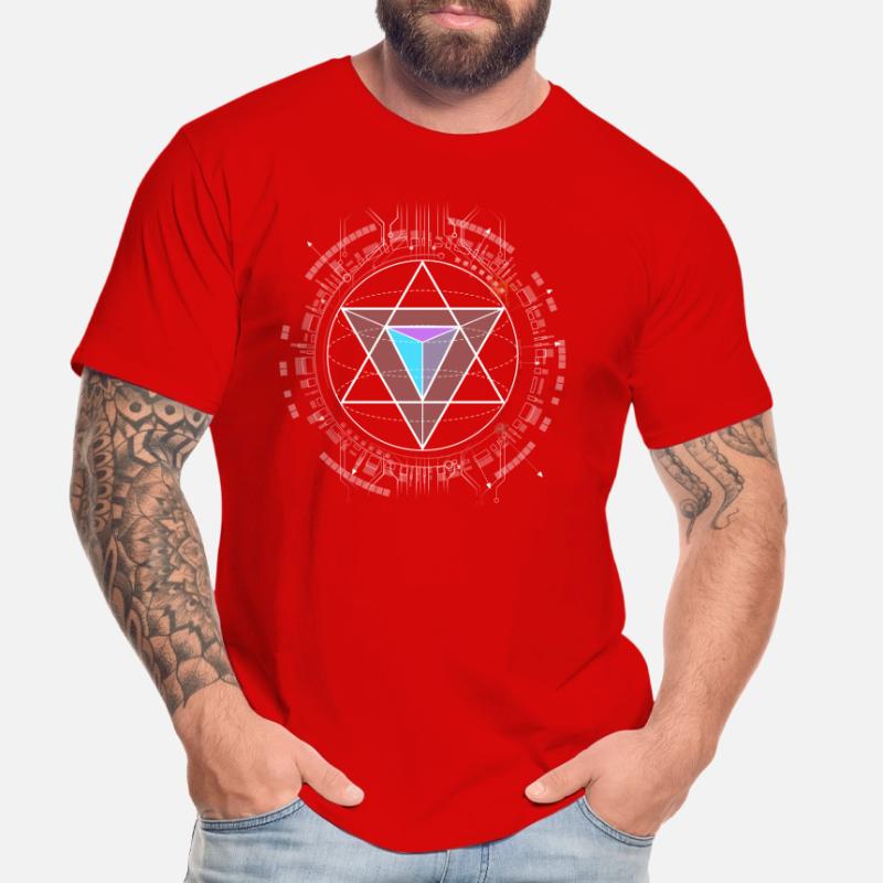 nerd CPU pyramide illuminati game wow hacker code Männer Premium Bio T-Shirt