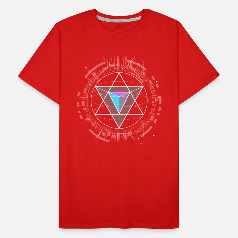 nerd CPU pyramide illuminati game wow hacker code Männer Premium Bio T-Shirt