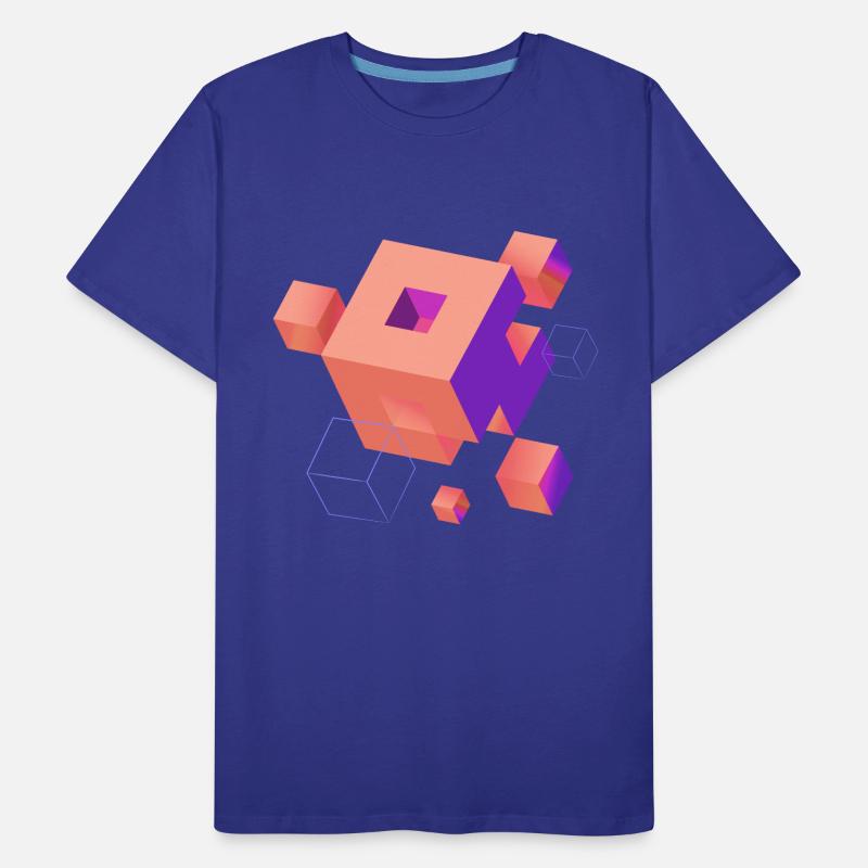 Cube Escher Space Nerd 3D AI Geek Cool PC Techie T-shirt bio Premium Homme