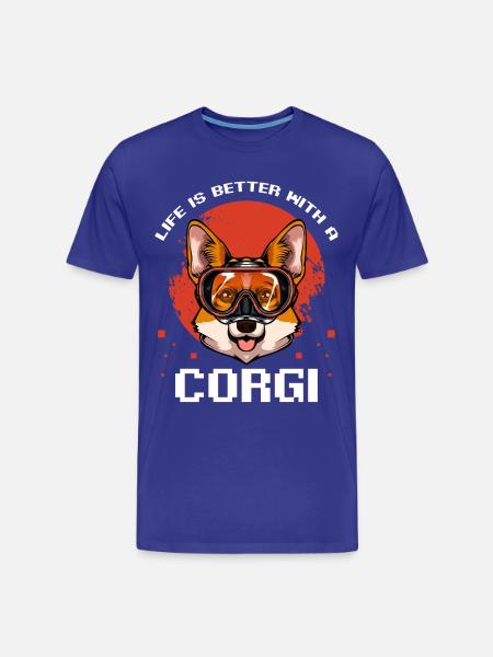 Amusement de bain pour les plongeurs corgi - T-shirt bio Premium Homme - bleu roi