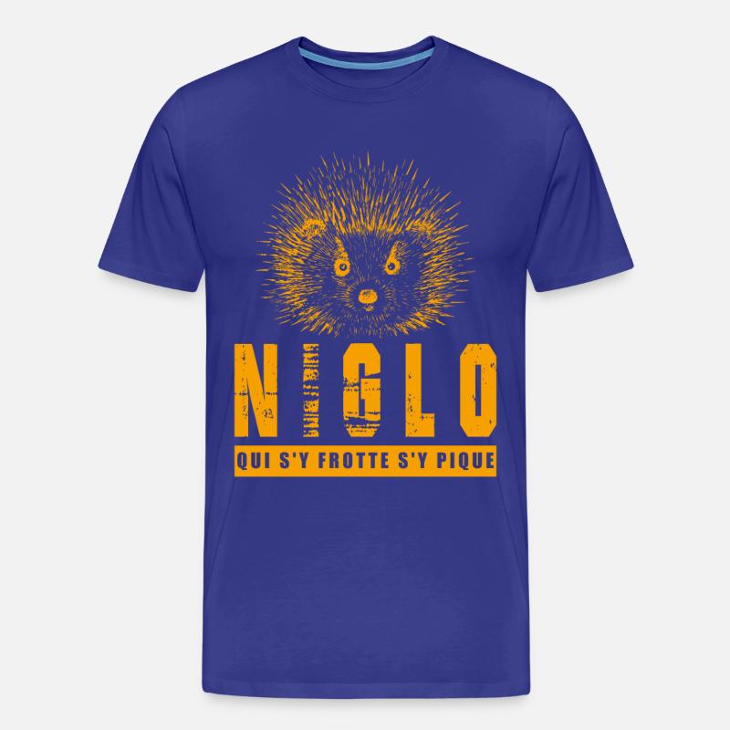 Igel Niglo T-Shirt, wer daran reibt, wird gestochen - Männer Premium Bio T-Shirt - Königsblau