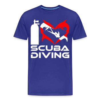 I Love Scuba Diving with Sharks Girl Edition - T-shirt bio Premium Homme - bleu roi - Devant - Damien (186cm)