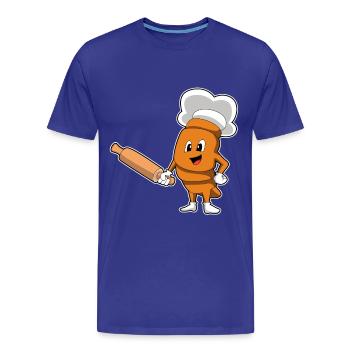 Bread Baker Rolling Pin Baking - Men's Premium Organic T-Shirt - royal blue - Front - Damien (186cm)