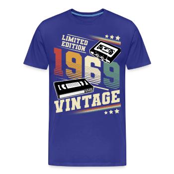 1969 Geburtsjahr Baujahr Geburtstag Vintage - Männer Premium Bio T-Shirt - Königsblau - Vorne - Damien (186cm)
