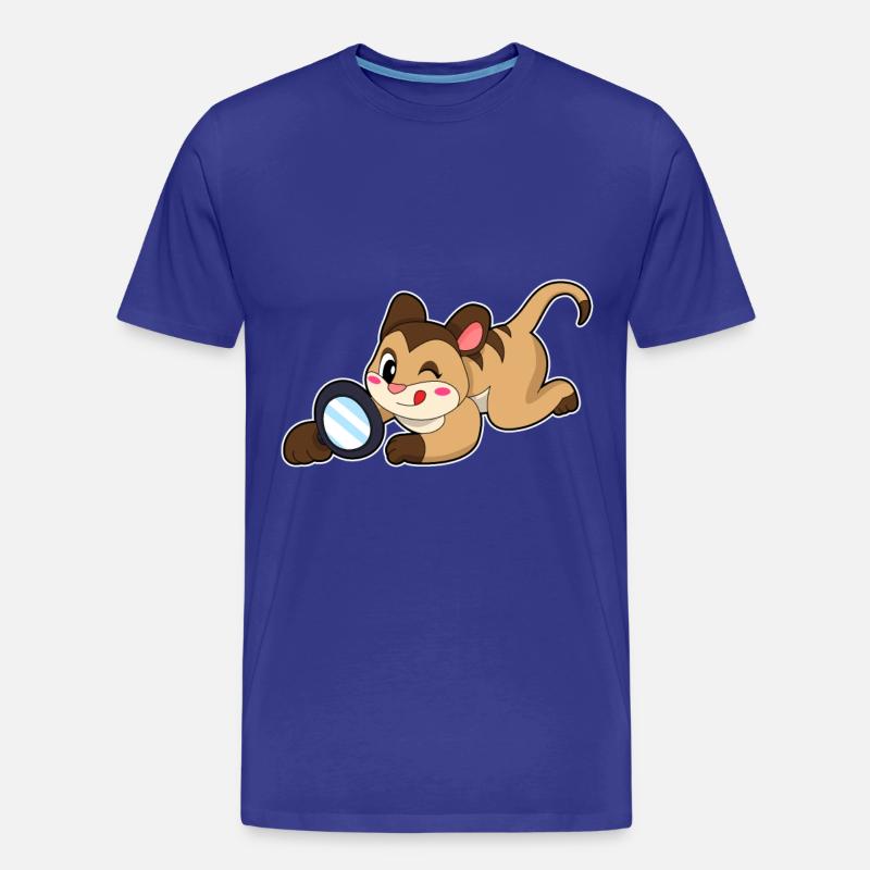 Erdmännchen mit Lupe - Männer Premium Bio T-Shirt - Königsblau
