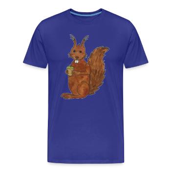 écureuil doux avec écrou de chêne avec contours - T-shirt bio Premium Homme - bleu roi - Devant - Damien (186cm)