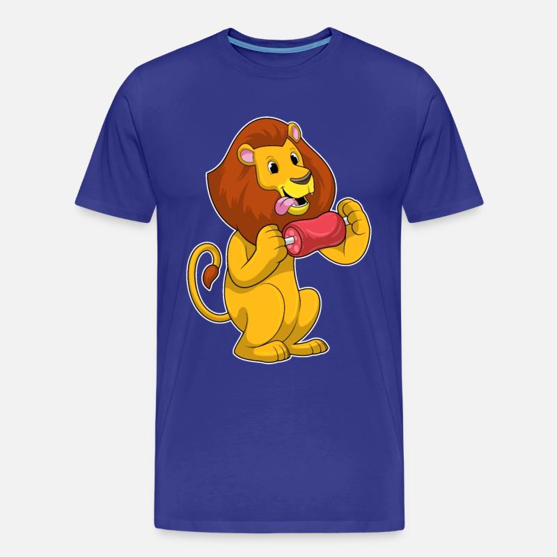 Löwe mit Fleisch - Männer Premium Bio T-Shirt - Königsblau