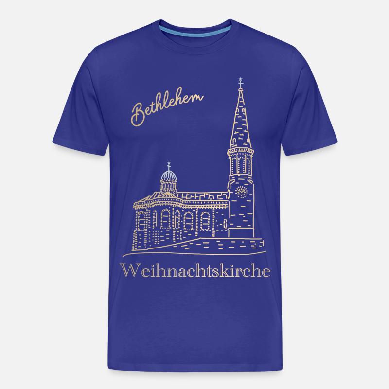 Weihnachtskirche Bethlehem Handzeichnung - Männer Premium Bio T-Shirt - Königsblau