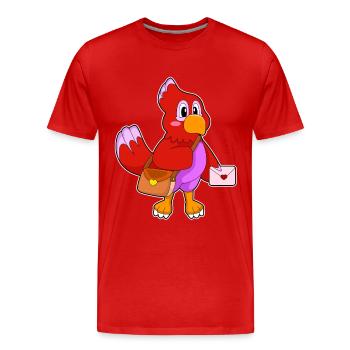 Papagei Brief - Männer Premium Bio T-Shirt - Rot - Vorne - Damien (186cm)
