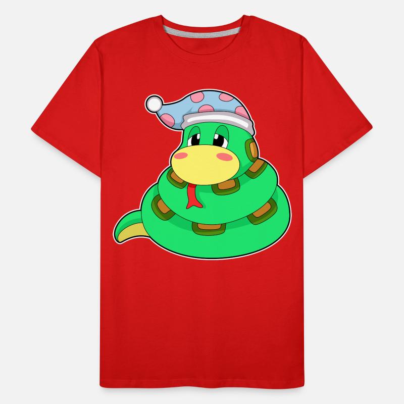 Bonnet de nuit endormi serpent T-shirt bio Premium Homme