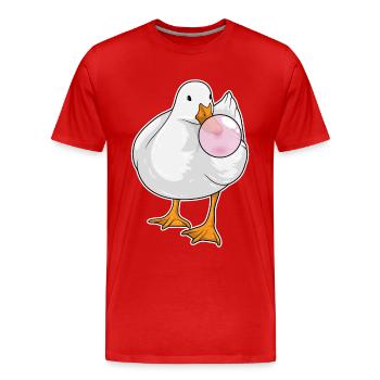 Gomme à mâcher de canard - T-shirt bio Premium Homme - rouge - Devant - Damien (186cm)