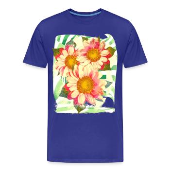 Blumen Blume - Männer Premium Bio T-Shirt - Königsblau - Vorne - Damien (186cm)