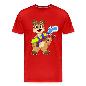 Erdmännchen Wasserpistole - Männer Premium Bio T-Shirt - Rot - Vorne - Damien (186cm)